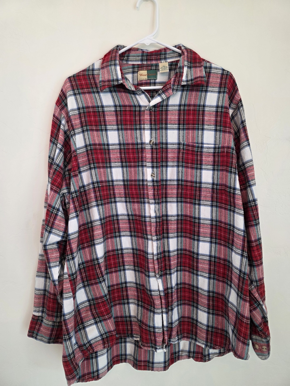 Men's Red Plaid Button-Down Shirt - Casual Cotton Blend